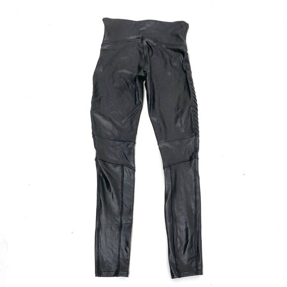 Spanx High Waisted Faux Leather Moto Leggings Black M - Picture 10 of 10